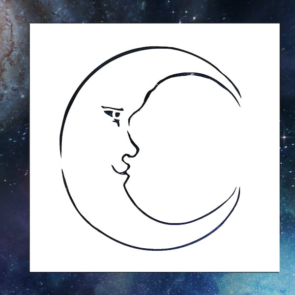 Man in the Moon Face Stencil - Etsy