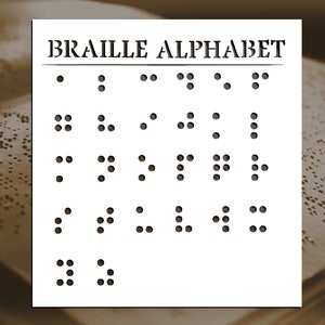 Braille Alphabet Reusable Stencil (Many Sizes)