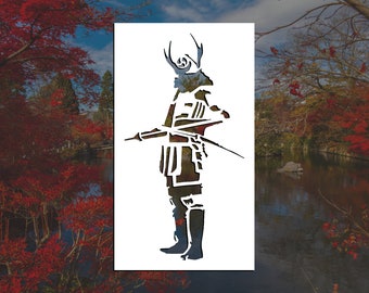 Samurai Warrior Reusable Stencil (Many Sizes)