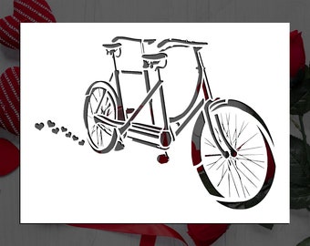 Tandem Bike Reusable Stencil (Many Sizes)
