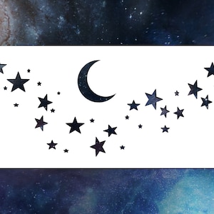 Stars Crescent Moon Reusable Stencil (Many Sizes)