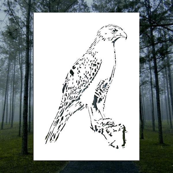 Hawk Reusable Stencil (Many Sizes)