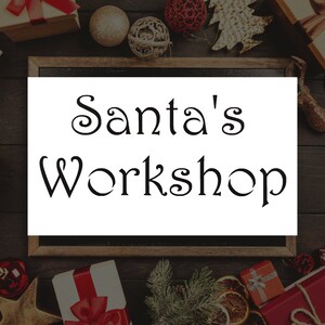 Santa&#39;s Workshop Reusable Stencil (Many Sizes)