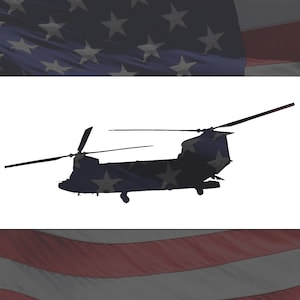 Chinook Inspired Helicopter Reusable Stencil (Many Sizes)