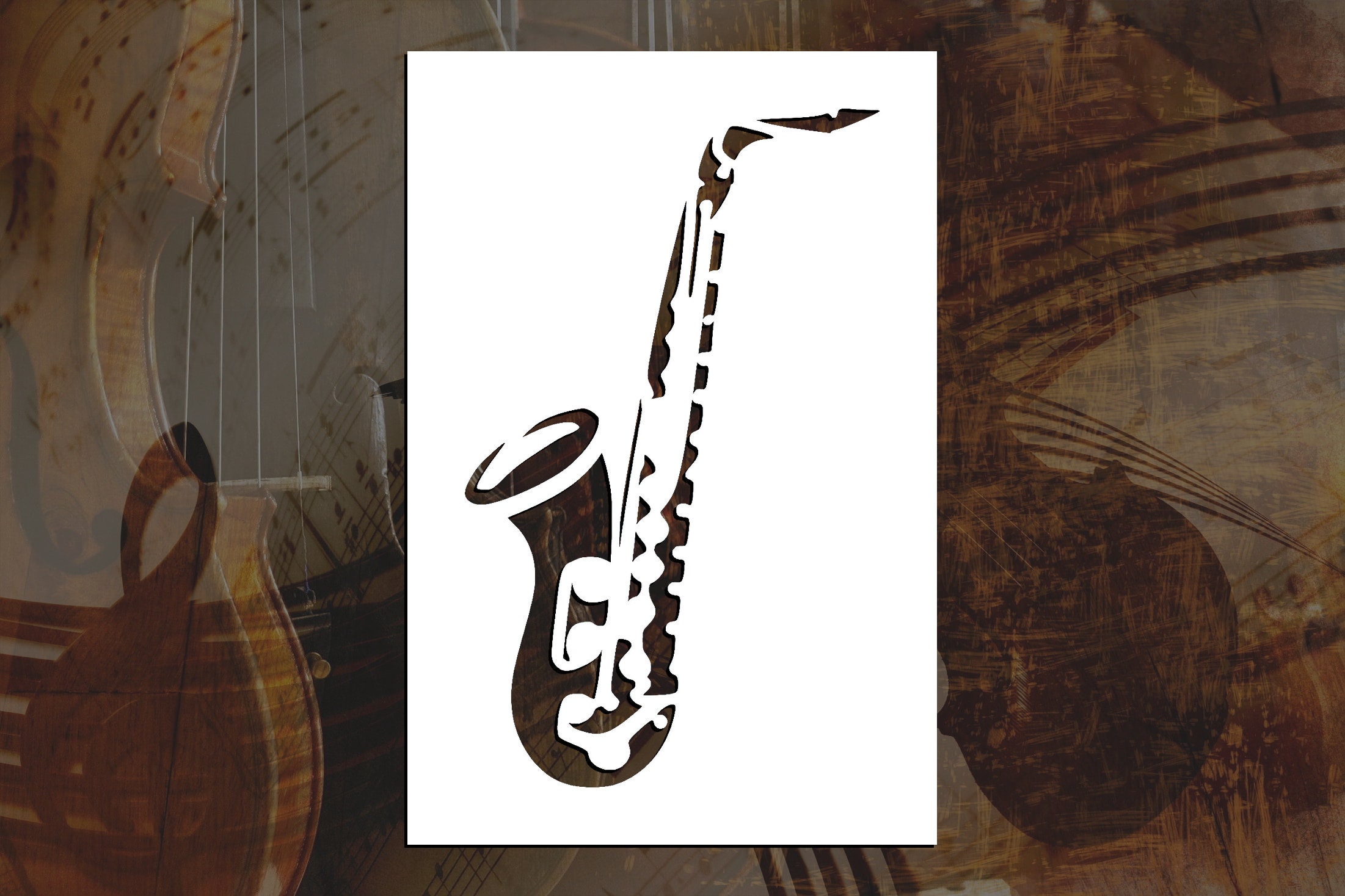 Alto Saxophone Reusable Stencil (many Sizes) - Etsy