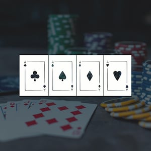 Classic Playing Card Four Aces Reusable Stencil (Many Sizes)