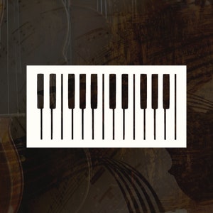 May include: A black and white illustration of a piano keyboard with 12 keys. The keyboard is isolated on a white background.