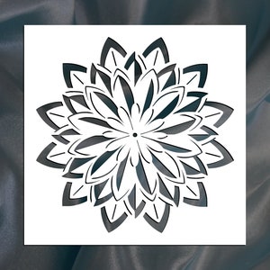 Abstract Geometric Flower Reusable Stencil (Many Sizes)