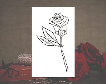 Single Rose Reusable Stencil (Many Sizes)