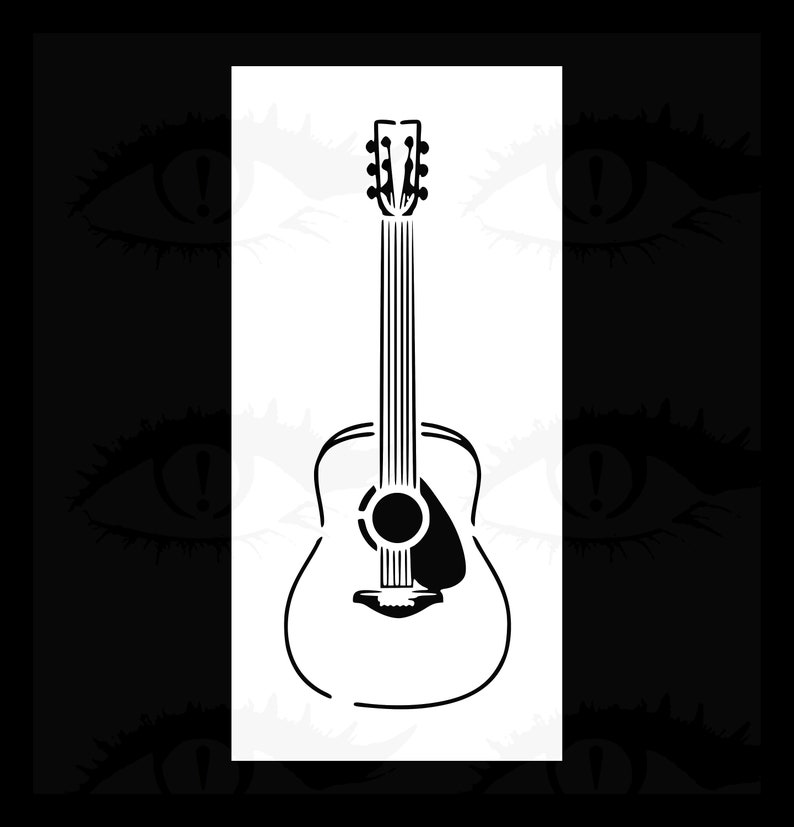 acoustic guitar reusable stencil many sizes etsy