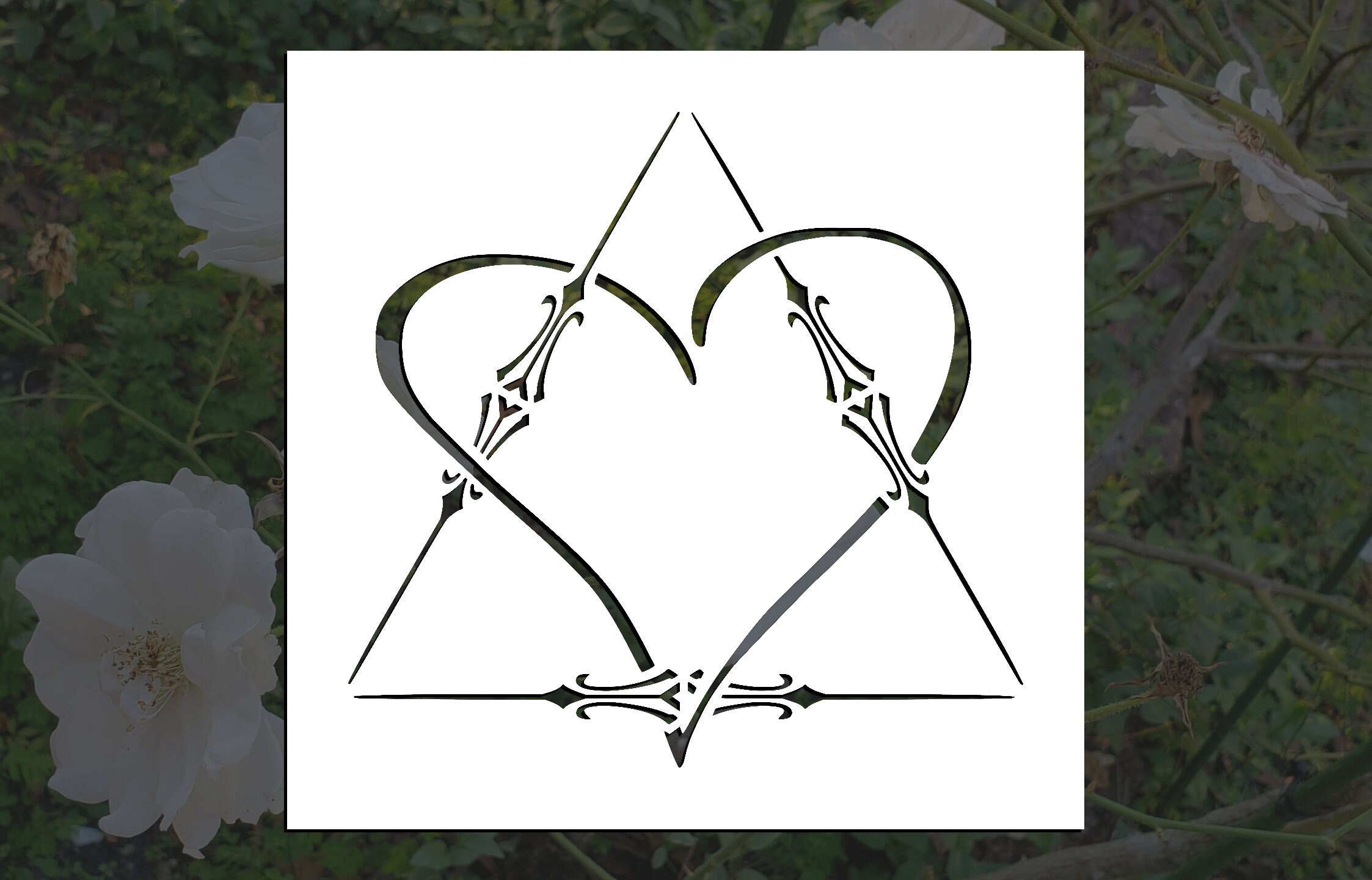 Ornate Adoption Symbol Reusable Stencil Many Sizes Etsy