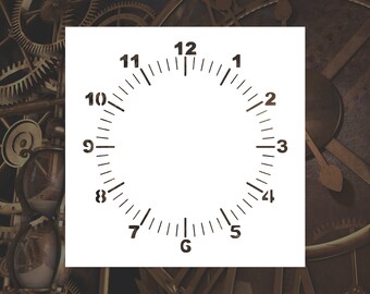 Simple Standard Clock Face Reusable Stencil (Many Sizes)