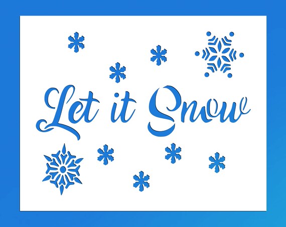 Let It Snow Reusable Stencil many Sizes | Etsy
