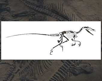 Velociraptor Fossil Bones Reusable Stencil (Many Sizes)