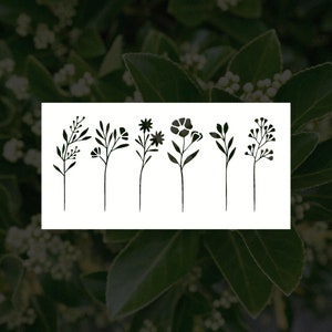 Dainty Flowers Reusable Stencil (Many Sizes)