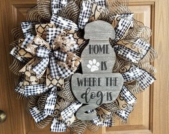 Pet Wreath Pet Lover Wreath Plush Dog Wreath designer Wreath Dog Wreath Dog Front Door Wreath