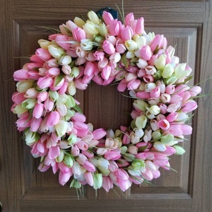 Tulip Wreath 20&quot; | Mothers Day Wreath | Spring Wreath | Flower Wreath | Summer Wreath | Easter Wreath