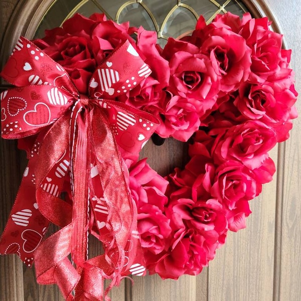 Rose Heart Wreath Etsy