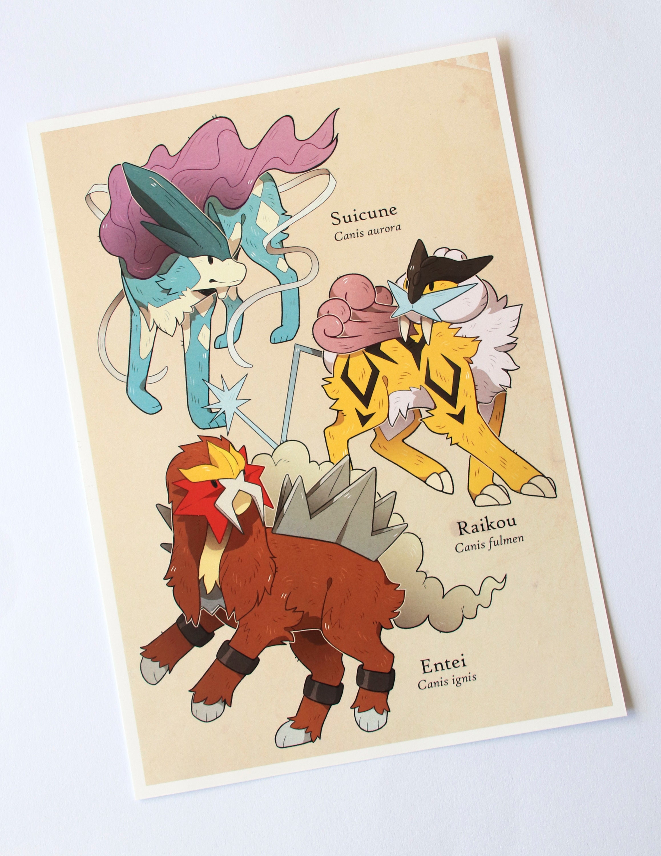 suicune, raikou, and entei (pokemon) drawn by teletelo