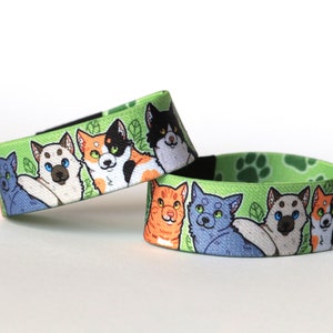 Cute Cat Bracelet Armband Brassard Accessory - Textile 19 cm Green