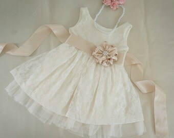 ivory lace toddler dress