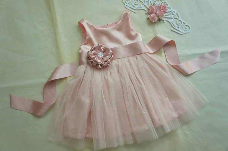 Ivory tulle flower girl dress Navy blue girl dress Flower girl dresses Little girl dress Country flower girls