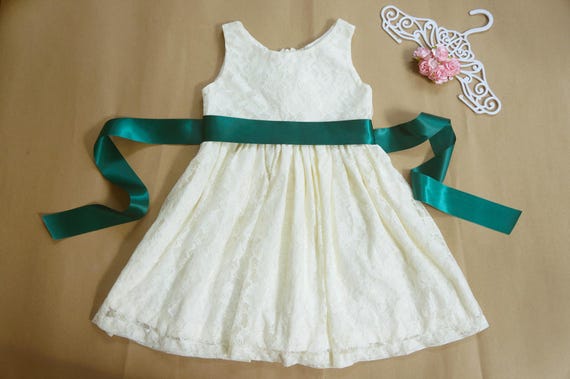 hunter green flower girl dresses