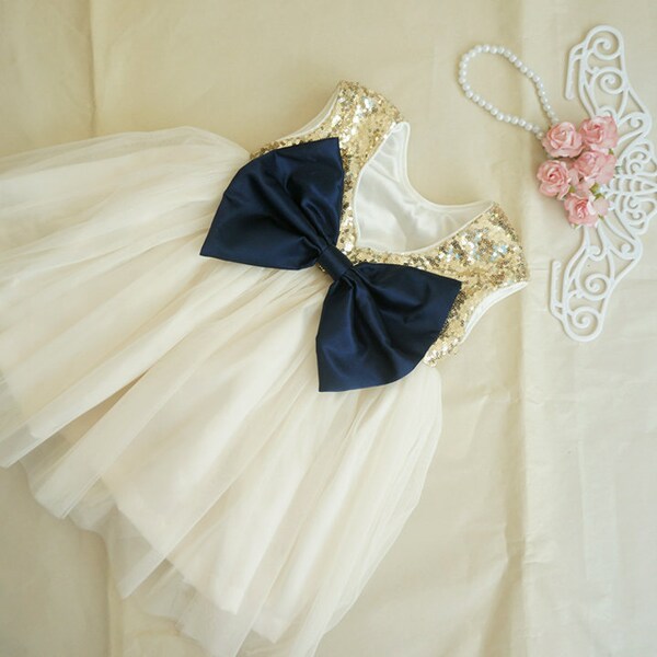 Buy Navy Flower Girl Dress Online Etsy