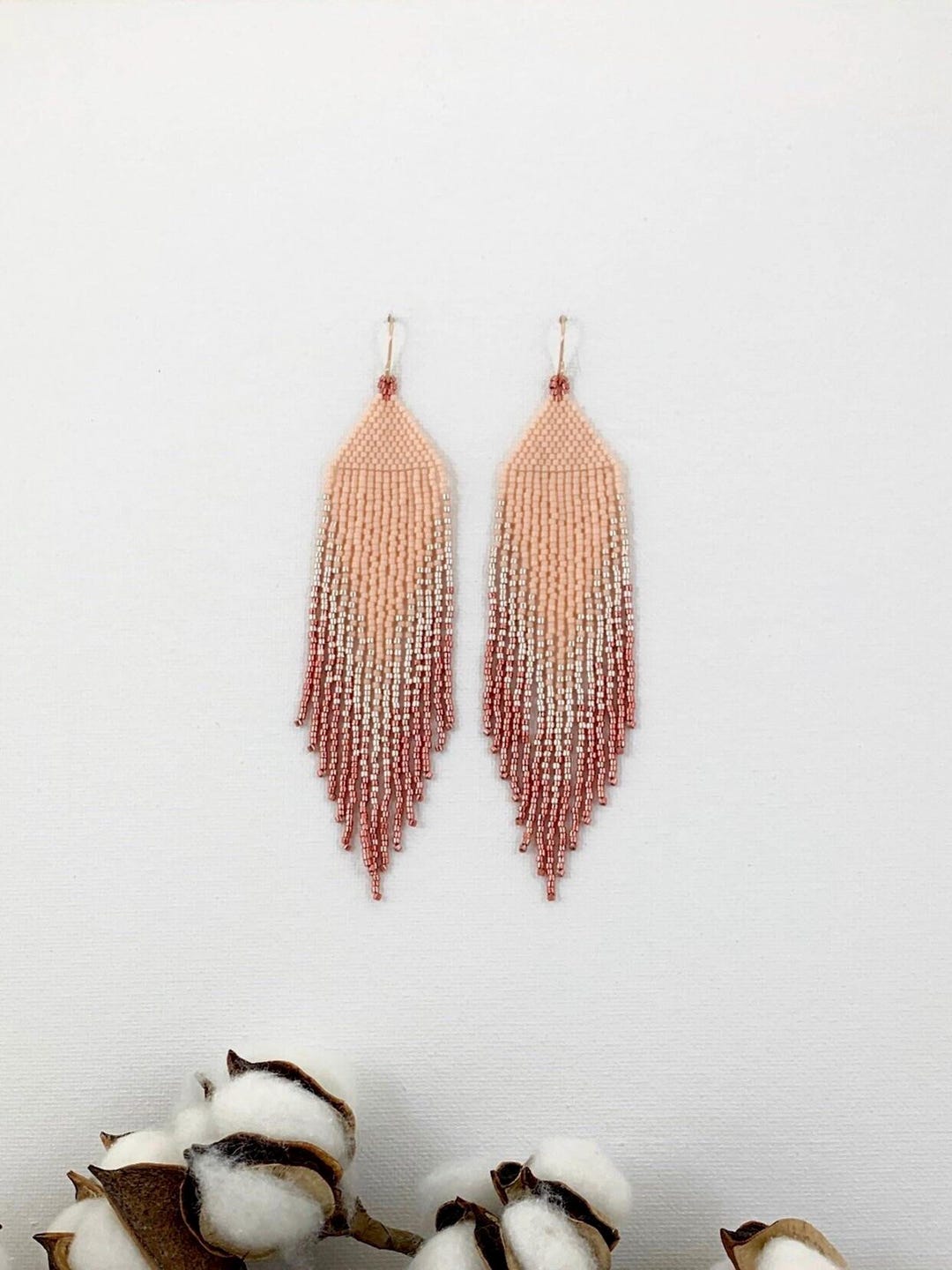 Boho Fringe Earrings, Beaded Statement Earrings, Seed Bead Earrings - Etsy
