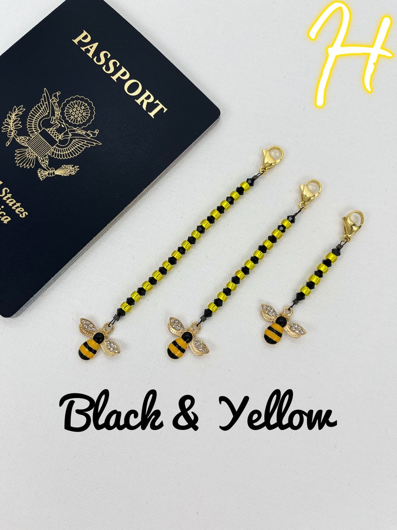 Airplane Zipper Pull, Flight Attendant Dress Zipper Pull, Plane Charm Zipper Pull H-black&yellow