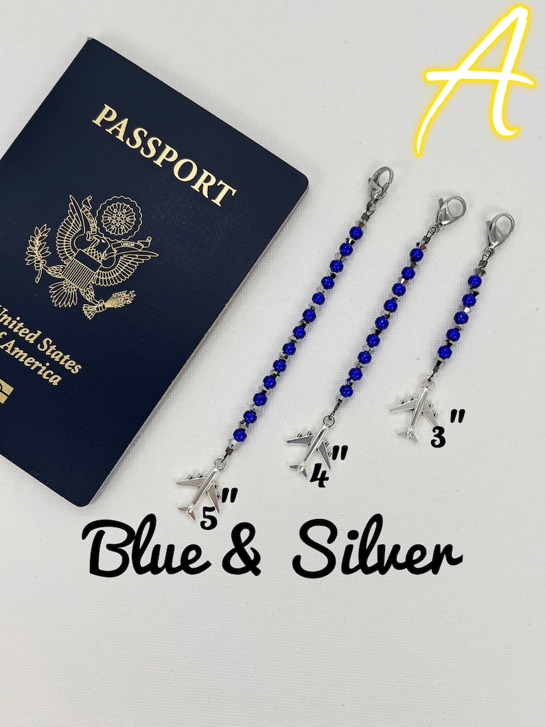 Airplane Zipper Pull, Flight Attendant Dress Zipper Pull, Plane Charm Zipper Pull A-blue&silver