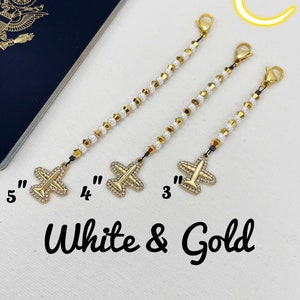 Airplane Zipper Pull, Flight Attendant Dress Zipper Pull, Plane Charm Zipper Pull C-white&gold