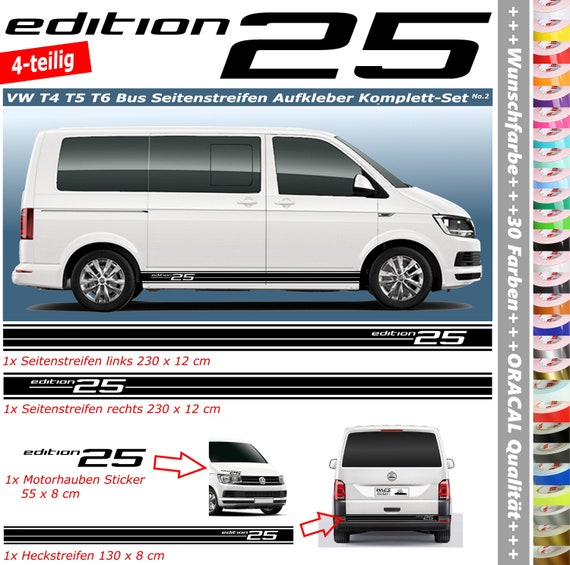 VOLKSWAGEN VW CARAVELLE TRANSPORTER Side Stripe decals T4 T5 véhicule T6 graphique