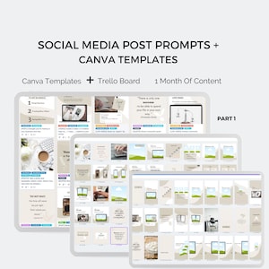 Social Media Posts 31 Prompts | Social Media Graphics l Canva Templates l Social Media Trello Board l  Social Media Planner| Canva Graphics
