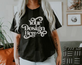 Bella Canvas 3001 Mockup Bella Canvas Black T Shirt Mockup Etsy