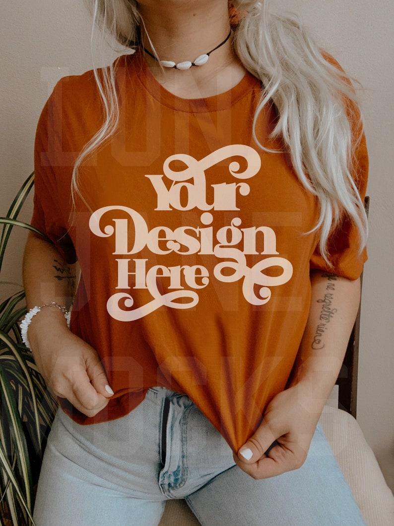 Download Bella Canvas 3001 Autumn Shirt Mockup Model Mockup Autumn ...