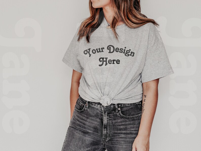 Bella Canvas 3001 Athletic Heather Gildan Sport Grey Mockup | Etsy