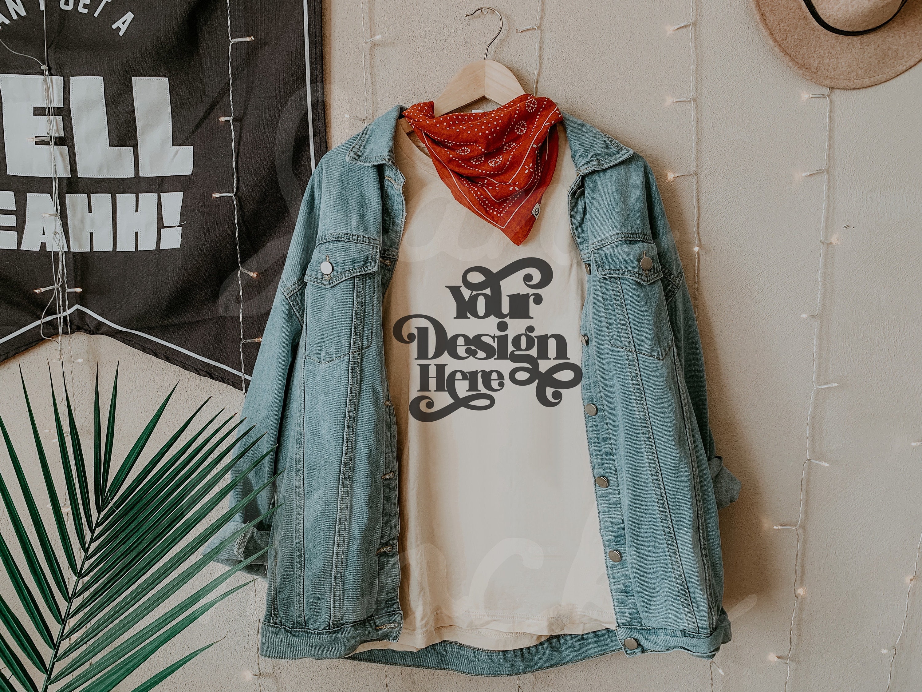 Bella Canvas 3001 soft cream Shirt Mockup Hanging Mockup | Etsy