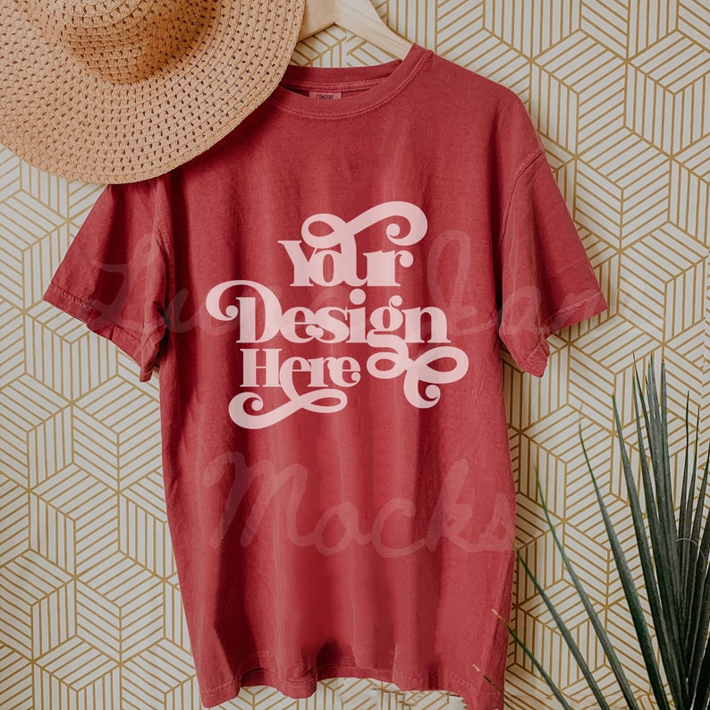 Download Comfort Colors C1717 Brick Shirt Mockup Model Mockup Brick | Etsy