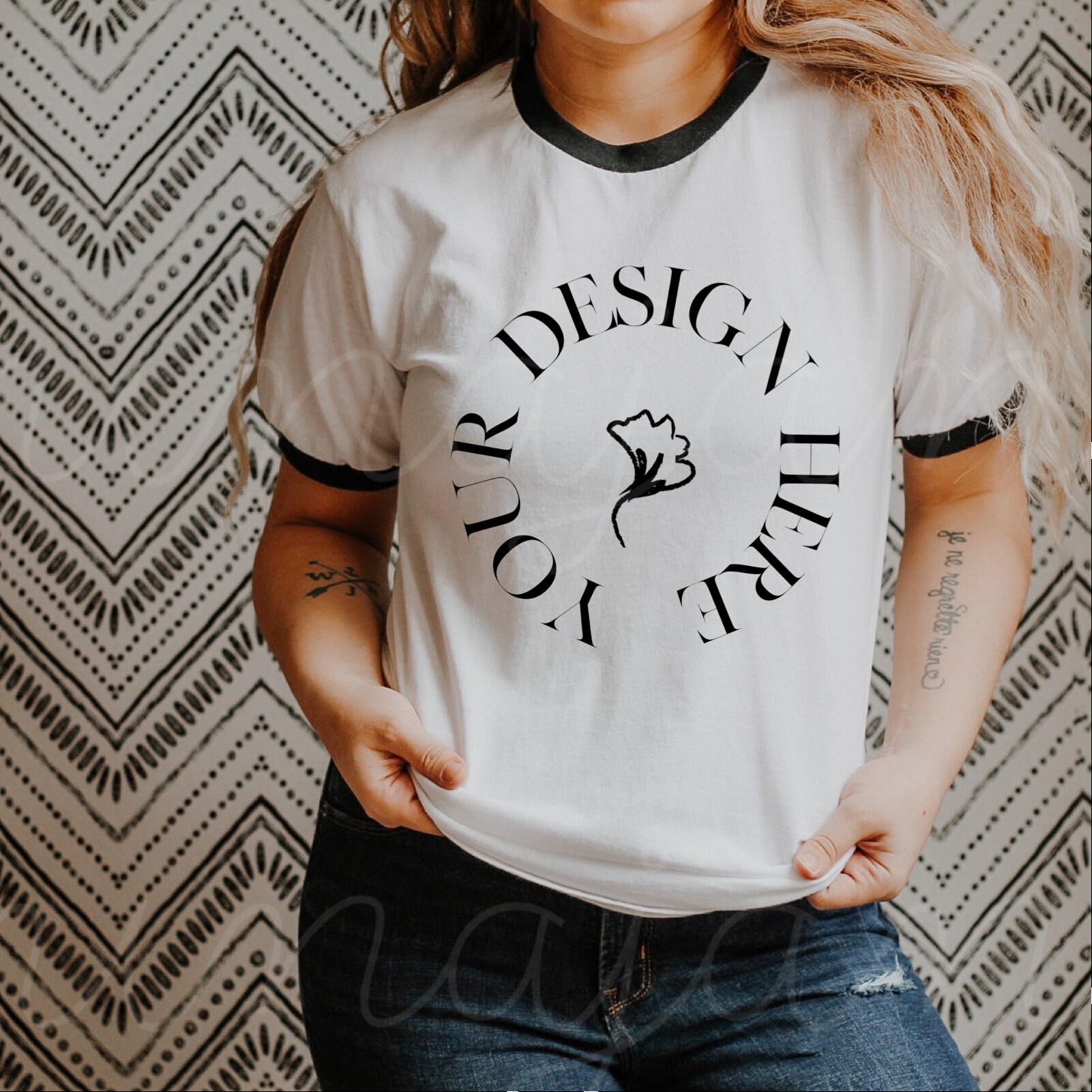 Ringer Tee Mockup Bella Canvas 3055 Gildan 8600 Model | Etsy