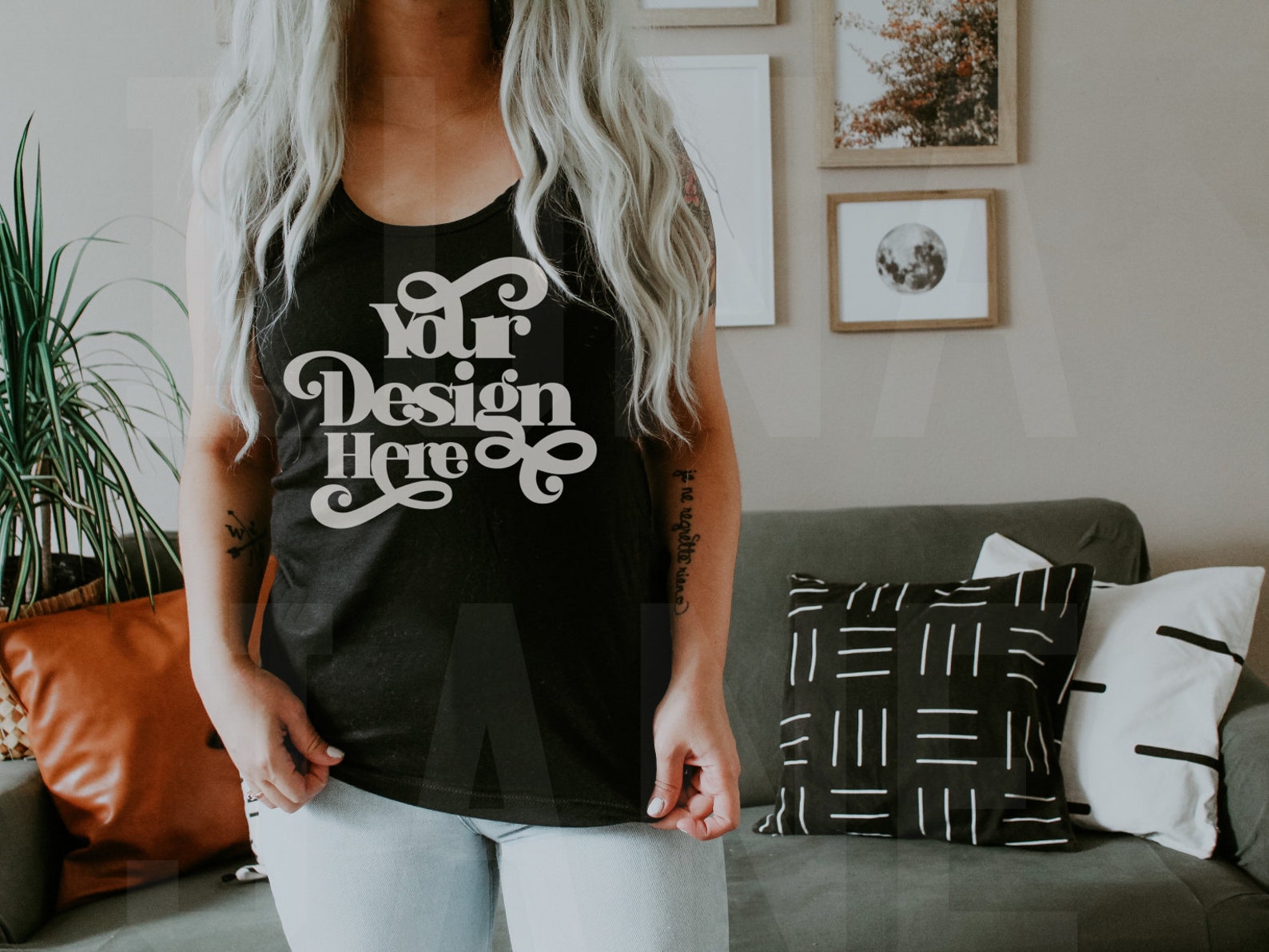 Download Next Level 1533 Mockup Model Mockup Black Tank Top Mockup | Etsy