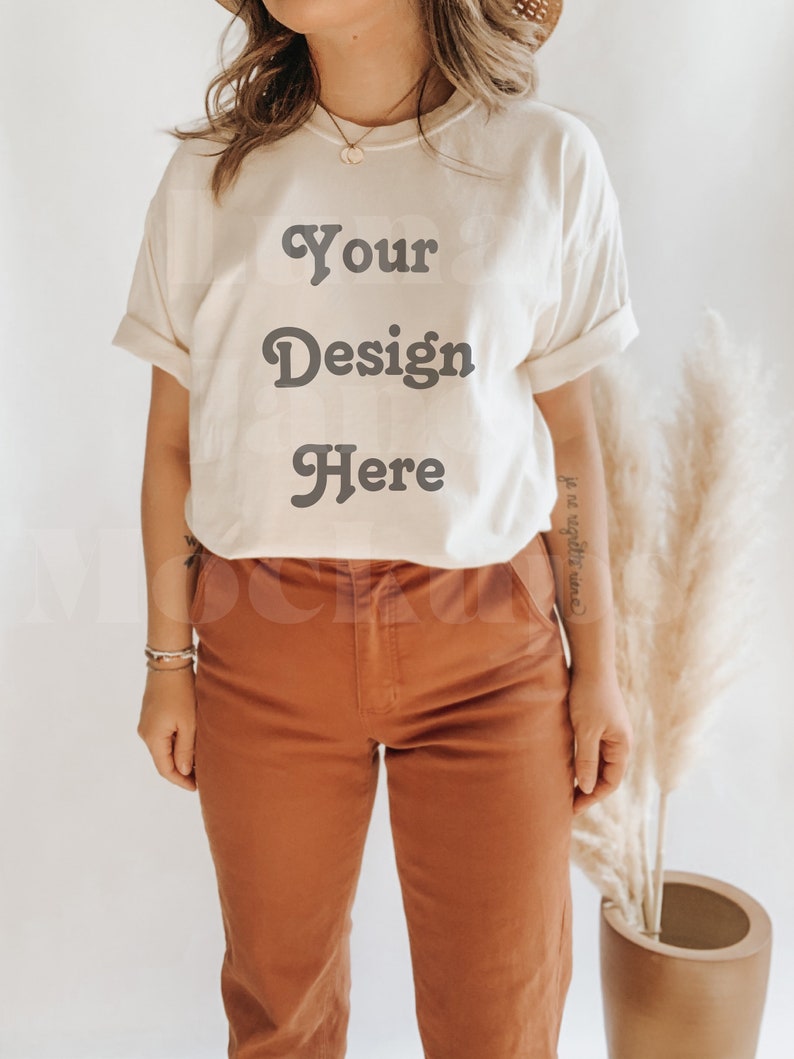 Download Comfort Colors C1717 Ivory Shirt Mockup Ivory T Shirt Mockup Model Mockup Drawing Illustration Art Collectibles Keyforrest Lt