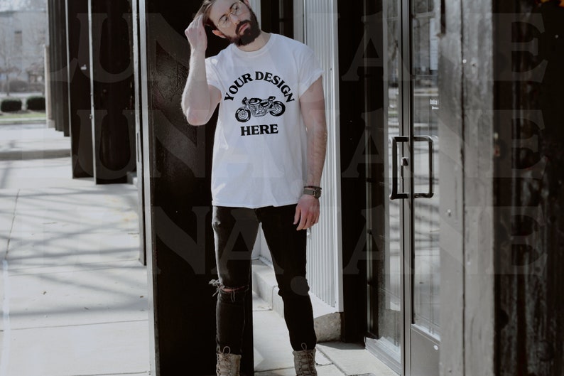Download Bella Canvas 3001 White Shirt Mockup Male Model Mockup | Etsy
