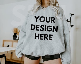 Gildan 18000 Mockup Gildan Sport Grey Sweatshirt Mockup - Etsy