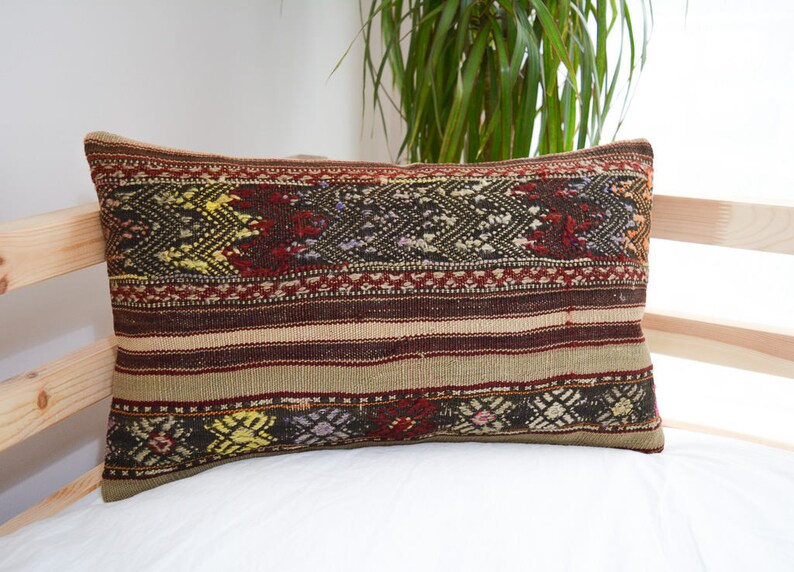 Handmade Turkish Kilim Pillow Cover Kilim Lumbar Pillow Etsy