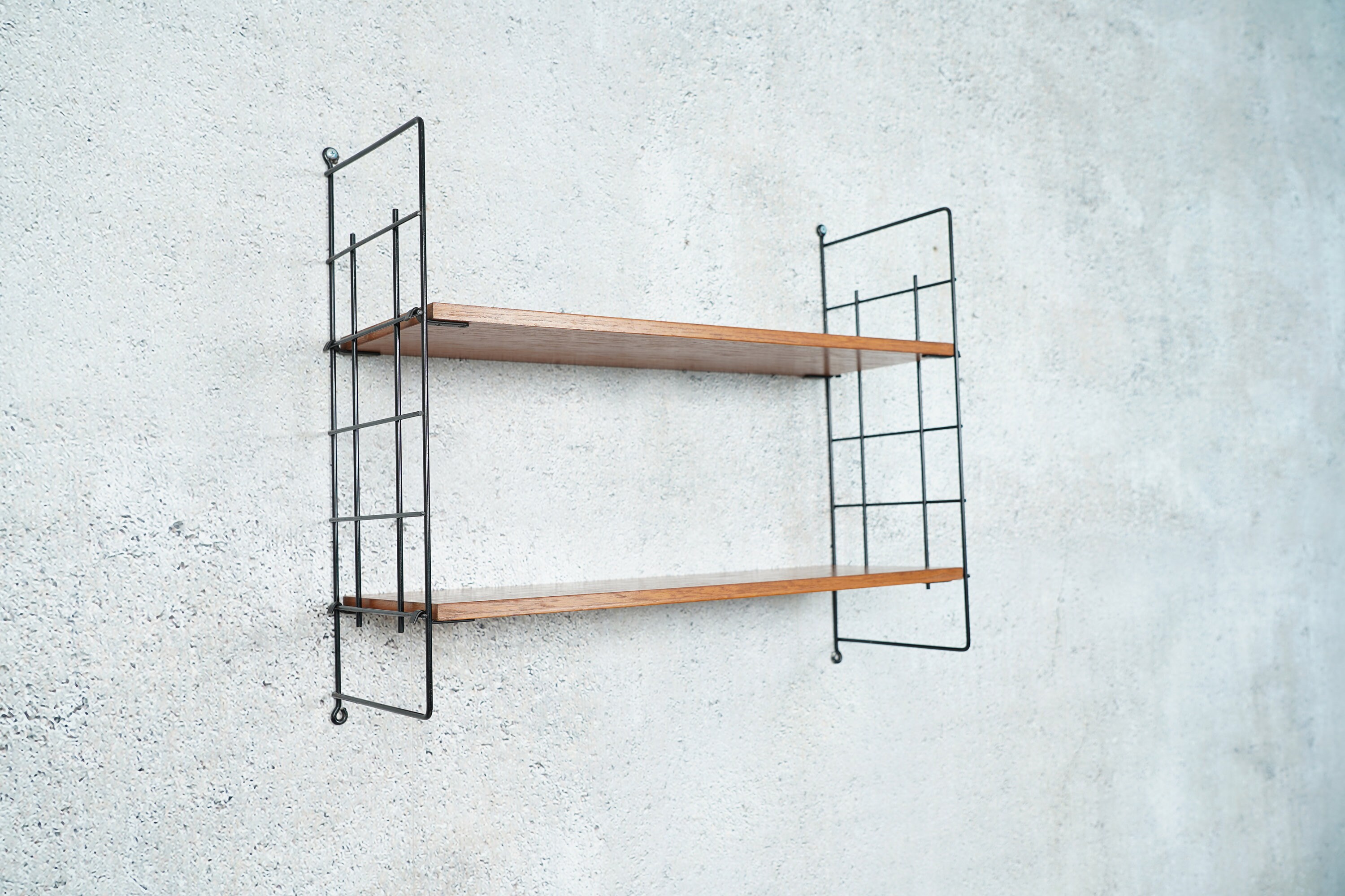 Teak Ladder Shelf Wall Shelf String MidCentury, 60s