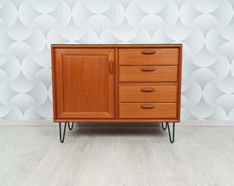 Teak Chest of Drawers/Sideboard RT Furniture Glass Vintage, 1980s