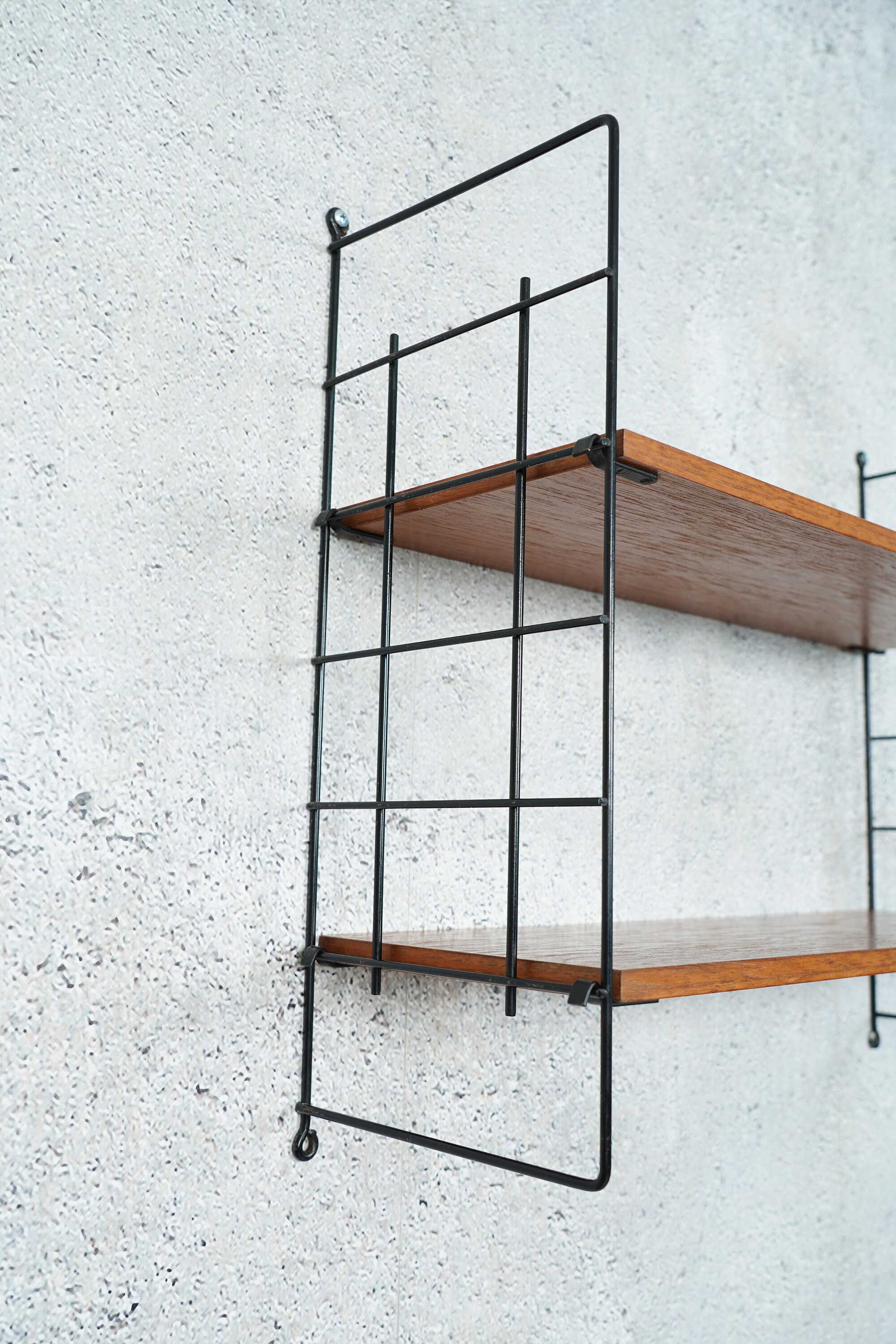 Teak Ladder Shelf Wall Shelf String MidCentury, 60s