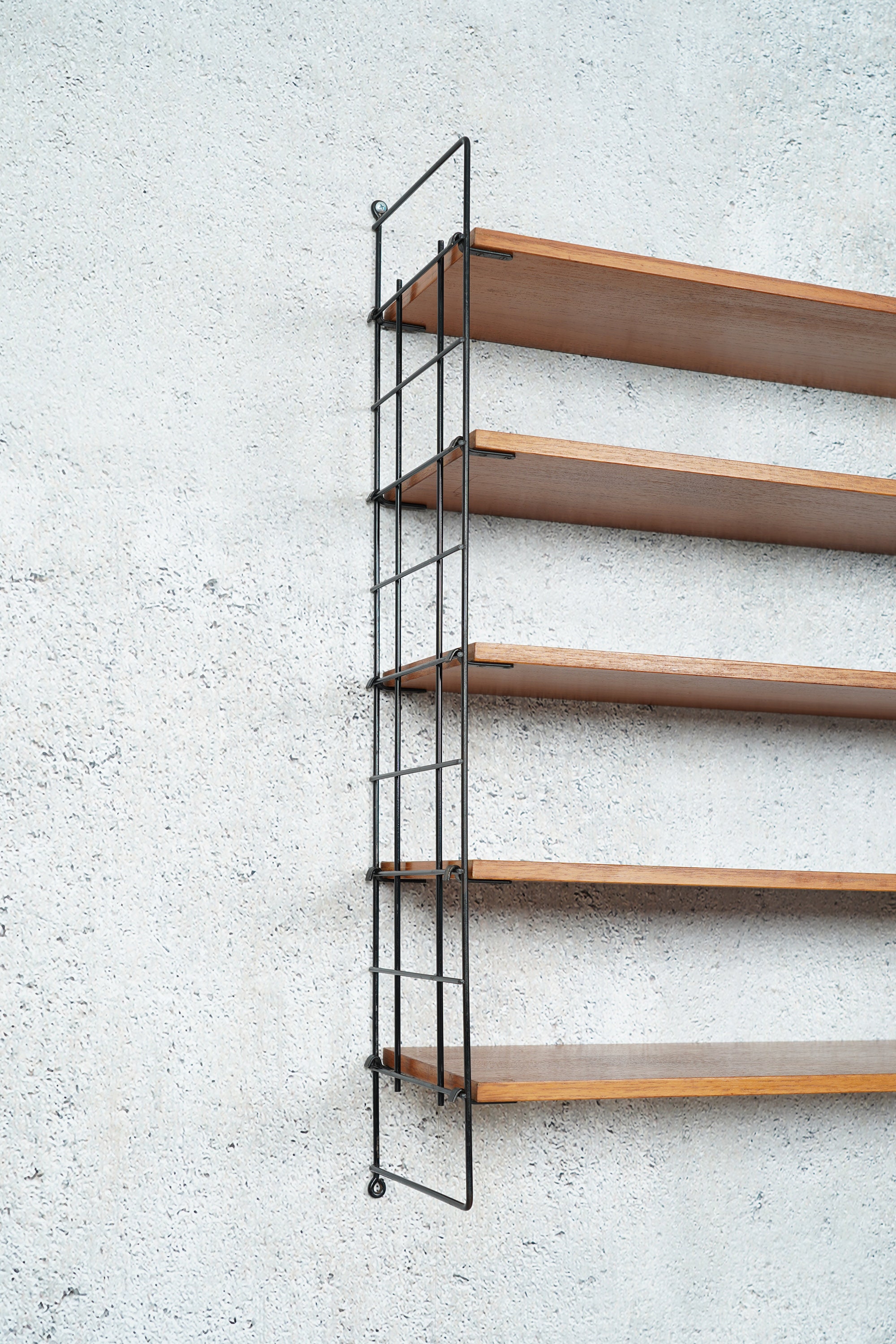 Teak Ladder Shelf Wall Shelf String MidCentury, 60s