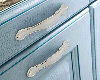 White Gold Knob Kitchen Cabinet Pulls Handles Drawer Knob Pull Handle  Dresser Knobs  Handles Zinc Alloy Door Knob Handle Furniture Hardware